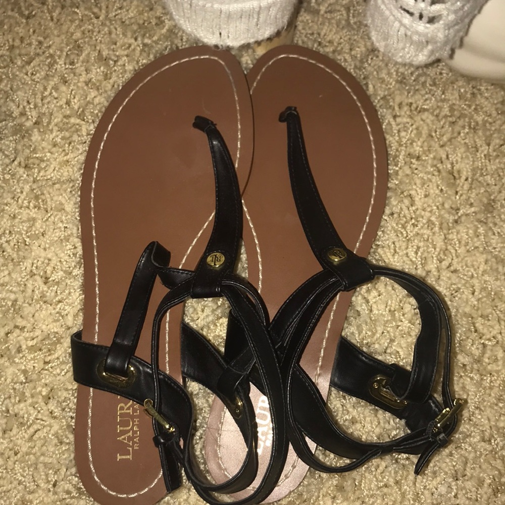 RALPH LAUREN BLACK SANDALS